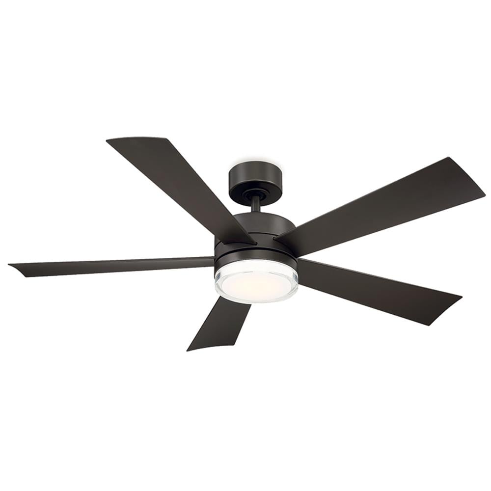 Modern Forms Wynd 52-in Bronze Integrated LED Indoor/Outdoor Smart Ceiling Fan with Light and Remote (5-Blade) FR-W1801-52L-BZ