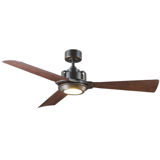 Modern Forms Osprey 56-in Oil Rubbed Bronze with Oil Rubbed Bronze Dark Walnut Blades Integrated LED Indoor/Outdoor Smart Ceiling Fan with Light and Remote (3-Blade) FR-W1817-56L-OB/DW