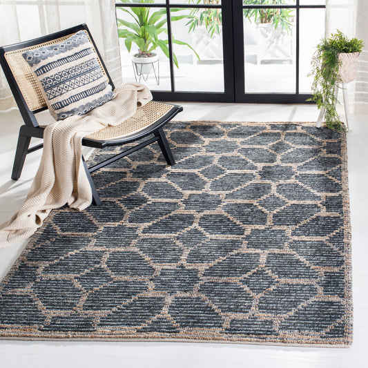 Safavieh Natural Fiber Boca 8 x 10 (ft) Beige/Charcoal Rectangular Indoor Abstract Area rug