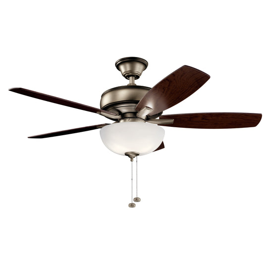 Kichler Terra 52-in Burnished Antique Pewter with Dark Cherry/Weathered White Walnut Blades Ceiling Fan With Light ( 5 -Blade ) 4136539
