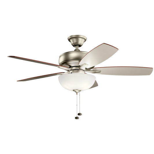 Kichler Terra 52-in Brushed Nickel with Silver/Walnut Blades Ceiling Fan With Light ( 5 -Blade ) 4136541