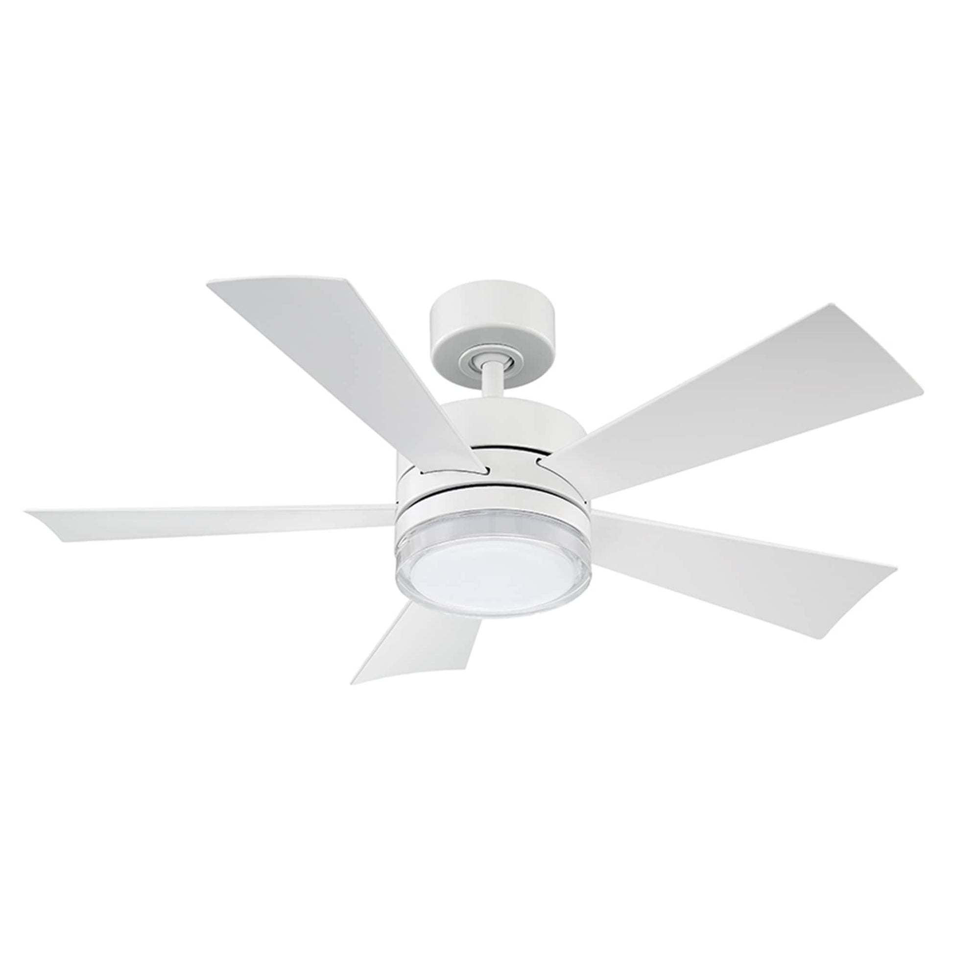 Modern Forms Wynd 42-in Matte White Integrated LED Indoor/Outdoor Smart Ceiling Fan with Light and Remote (5-Blade) FR-W1801-42L-MW