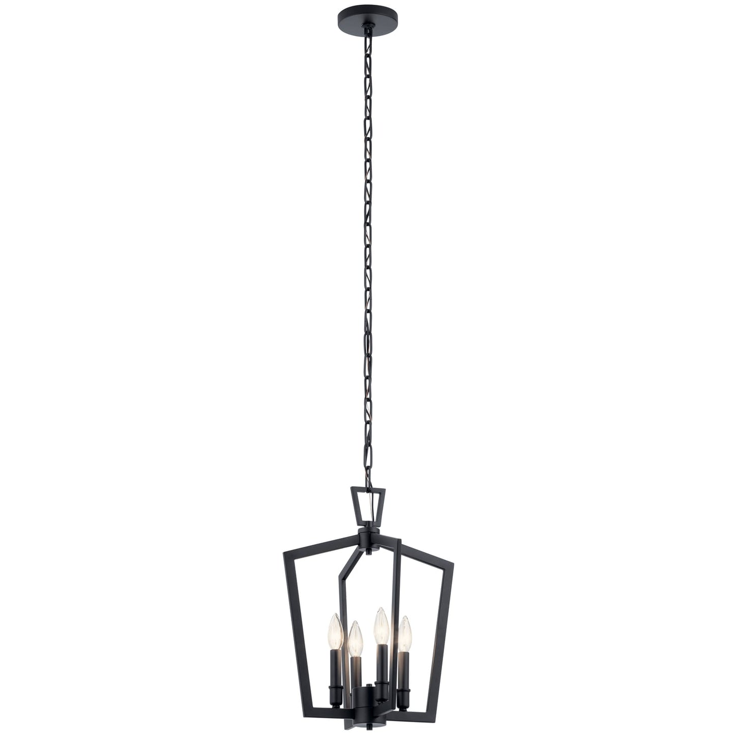 Kichler Abbotswell 4 -Light Black Traditional Lantern Medium Hanging Pendant light 2854272