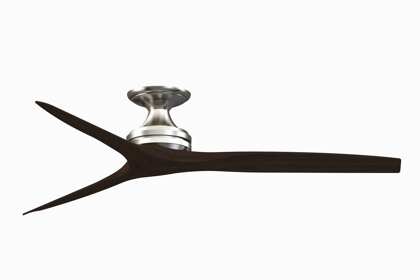 Fanimation Spitfire 60-in Outdoor Flush Mount Brushed Nickel with Dark Walnut Blades Propeller Ceiling Fan Light Kit Compatible and Remote ( 3 -Blade ) 3073194
