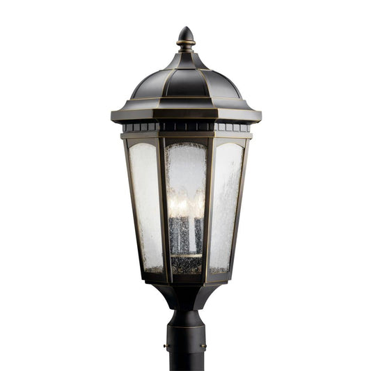 Kichler Courtyard 27-in Rubbed Bronze Traditional Outdoor Light post lantern 3073391