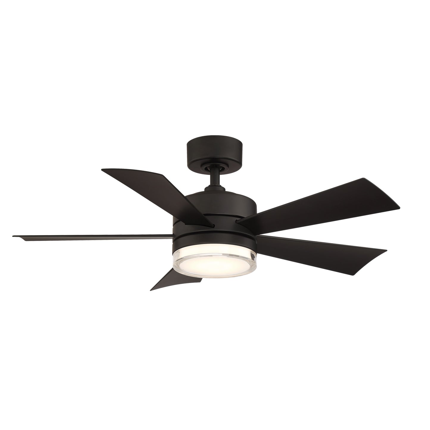 Modern Forms Wynd 42-in Matte black Integrated LED Indoor/Outdoor Smart Ceiling Fan with Light and Remote (5-Blade) FR-W1801-42L-MB