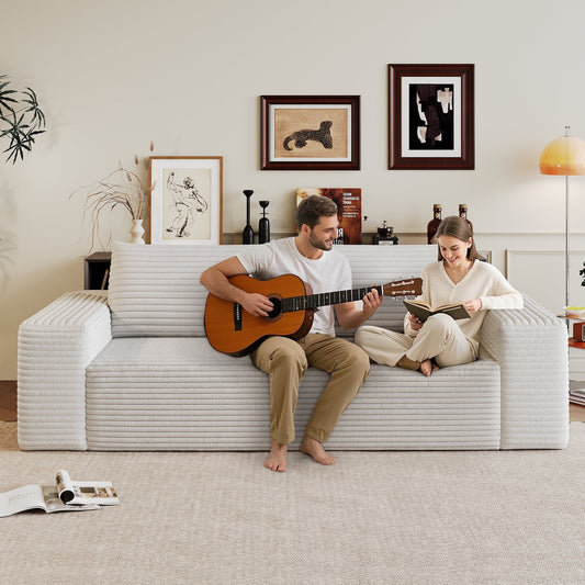 2 Setaser Sofa,63" Corduroy Deep Seat Couches Comfy Loveseat Sofa for Living room, Bedroom,Conference room ,Apartment