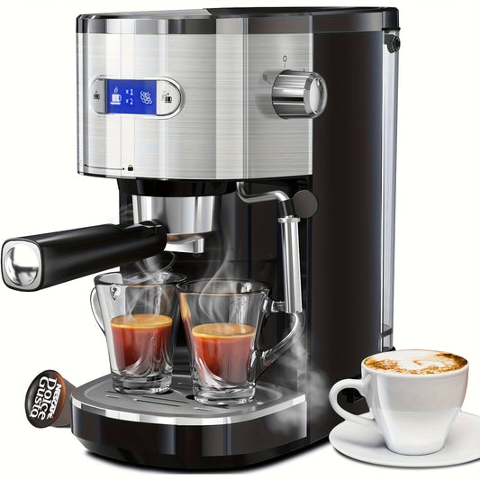 20 Bar Espresso Coffee Machine w/ Milk Frother, Steam Wand, LED Panel, 42Oz Removable Tank, for Home, Latte & Cappuccino, Gift