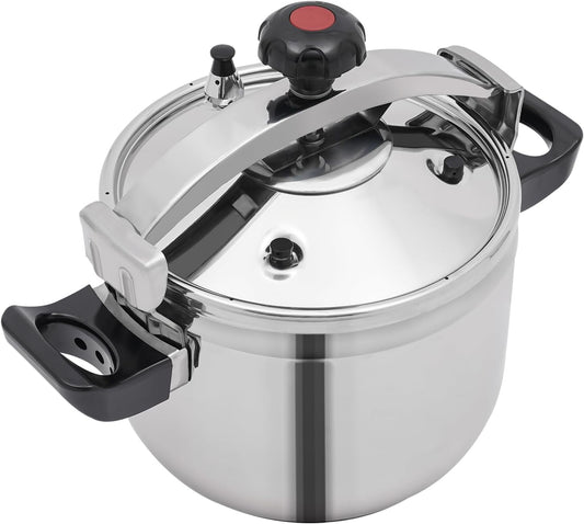 22L/23.25 Qt Stainless Steel Pressure Cooker, Stainless Steel Pressure Stewing Pot w/Two Safety Clips, Pressure Canner Olla de Presion,One-Hand Locking Induction Compatible Cookware for Home