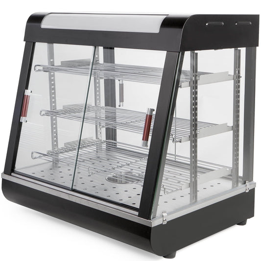 Barton 27" Countertop Commercial Food Warmer Display, 3-Tier Pizza Pastry Case w/LED, Removable Shelves