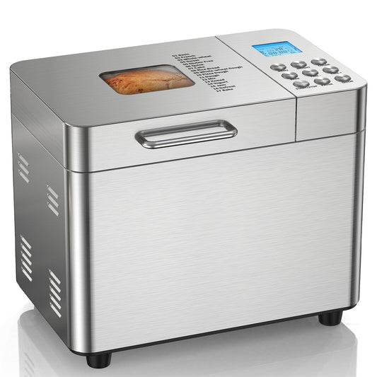 2LB Bread Maker Machine, OSIPOTO 17 in 1 Stainless Steel Bread Machine, Non-stick, Beginner-Friendly Controls, 15 Hour Timer, Easy to Clean Low Noise, High Success Rate for Homemade Bread C101