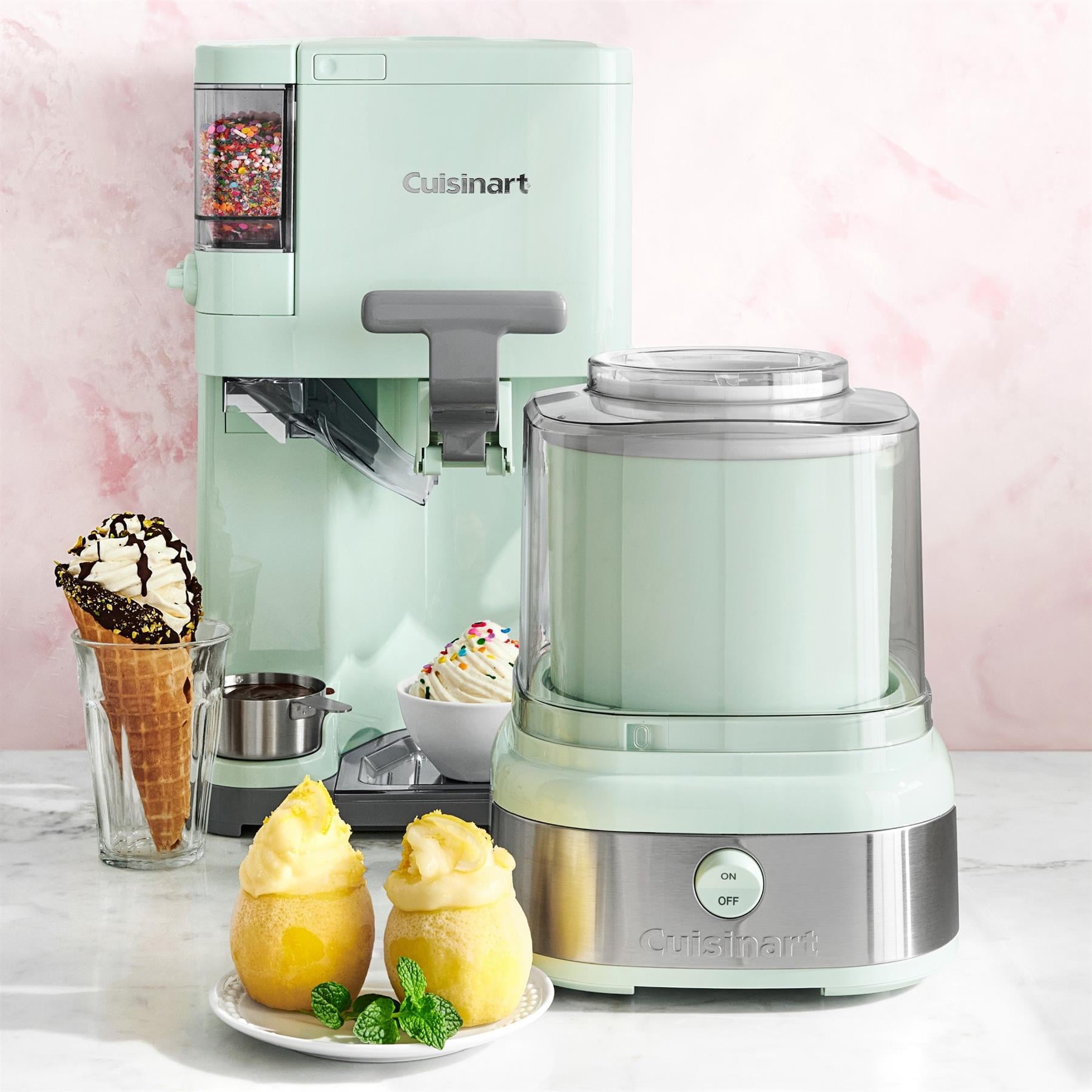 Restored Cuisinart Mix It In Soft Serve Ice Cream Maker Mint Green (Refurbished)