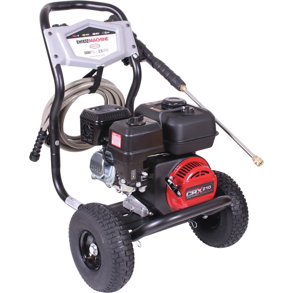 3400 Psi at 2.5 GPM with OEM Technologies™ Axial Cam Pump Cold Water Gas Pressure Washer