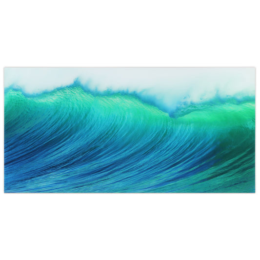 Empire Art Direct 72" x 36" "Blue Wave" Frameless Free Floating Tempered Art Glass Wall Art 36-Inches H x 72-Inches W Landscape Glass Print