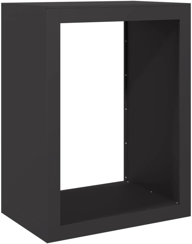 vidaXL Firewood Rack Black 23.6x15.7x31.5 Steel