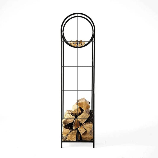 Firewood Holder Firewood Rack Outdoor Wrought Iron Wood Holders Firewood Storage Rack for Patio Deck Metal Log Holder Wood Log Store,