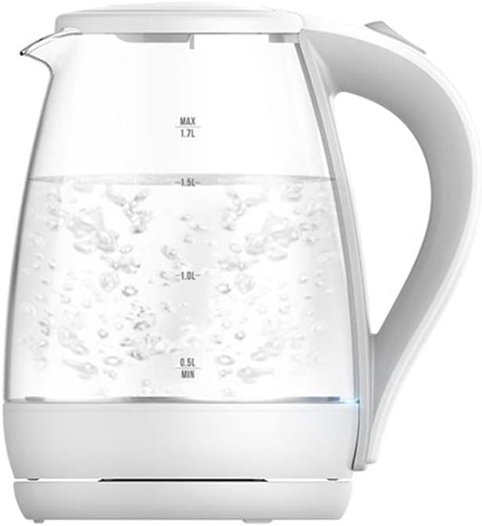 White Electric Kettle with Light 1.7L Transparent Electric Glass Kettle Electric Kettles Kitchen Appliances Vision
