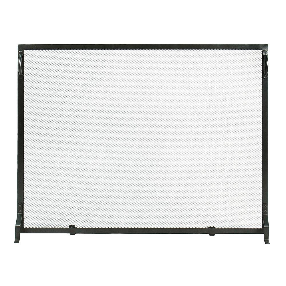 Minuteman International 4-in Matte Black Iron 1-Panel Flat Fireplace Screen SA-5036