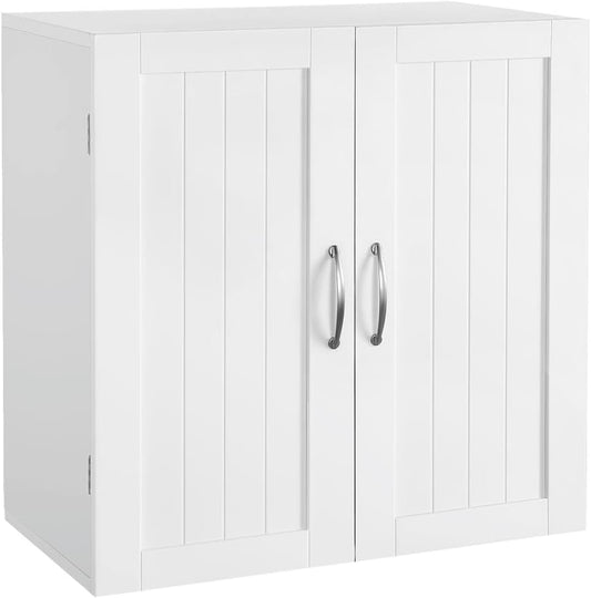 Yaheetech Bathroom Wall Cabinet, Kitchen Storage Cupboard Cabinet with 2 Doors, Wall Mount Storage Cabinet for Bathroom, Kitchen, Living Room, White