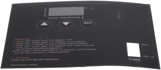 6 428 627 Decal/Overlay, Control, HH2 Hydro Heater
