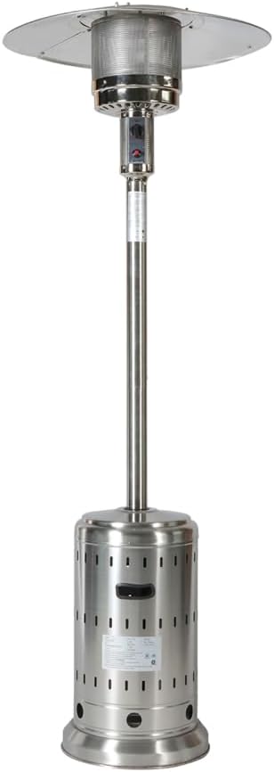 Outdoor Propane Patio Heater, 48000 BTU Stainless Steel Burner with Wheels and Cover, Luxebough Adjustable Outdoor Heaters for Patio Use, Safety Protection System, Premium Weather Resistant Design
