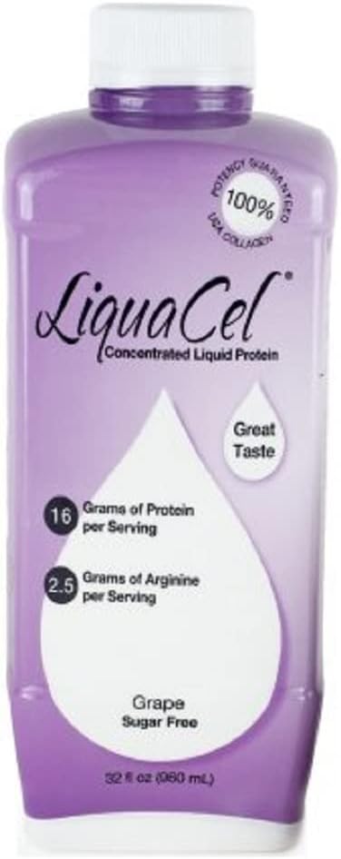 Global Health Products LiquaCel Liquid Protein, 3 Pack of 32 Ounces Grape