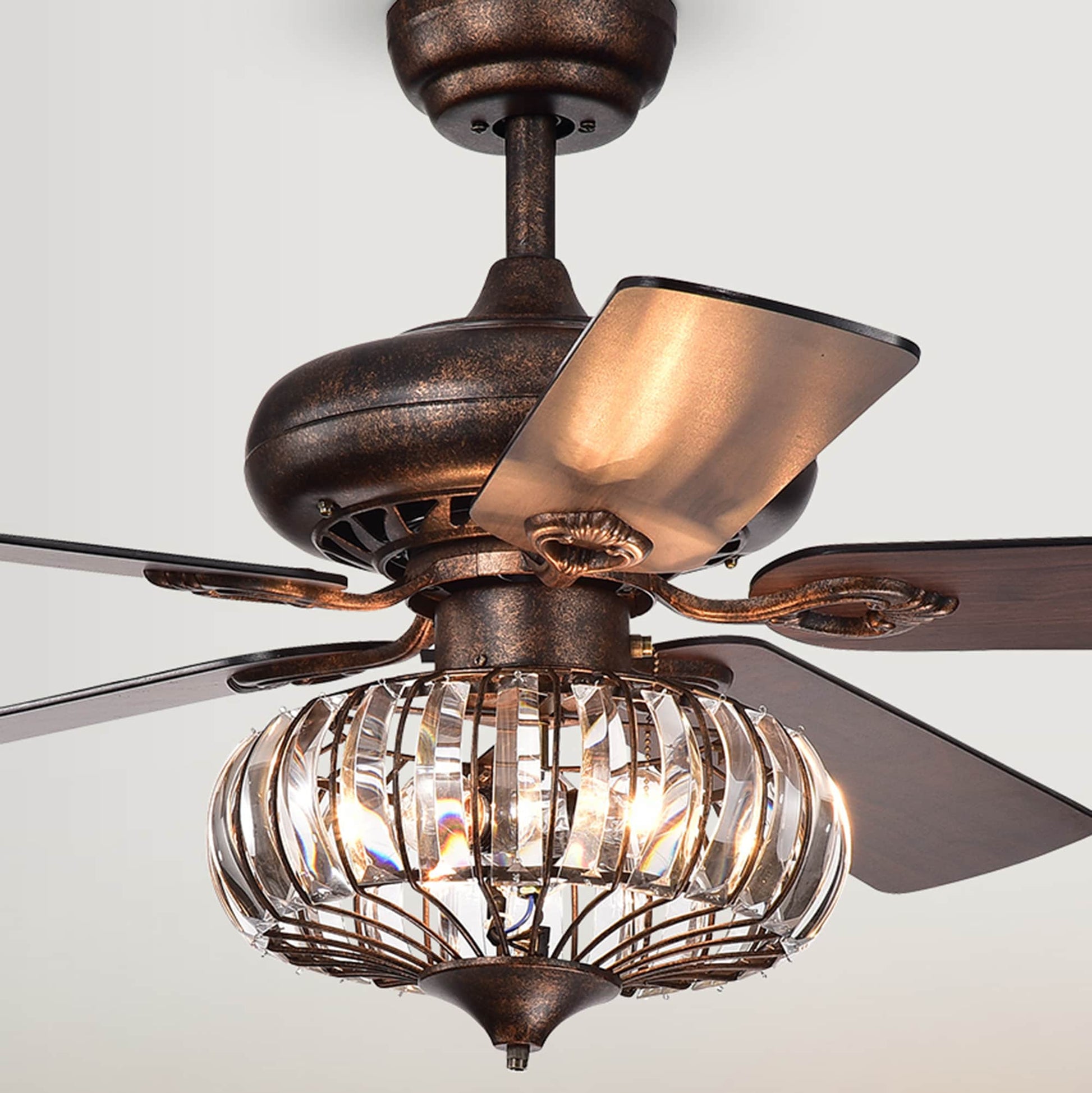 Home Accessories Inc 52-in Matte Black with Brown woods Blades Ceiling Fan With Light ( 5 -Blade )