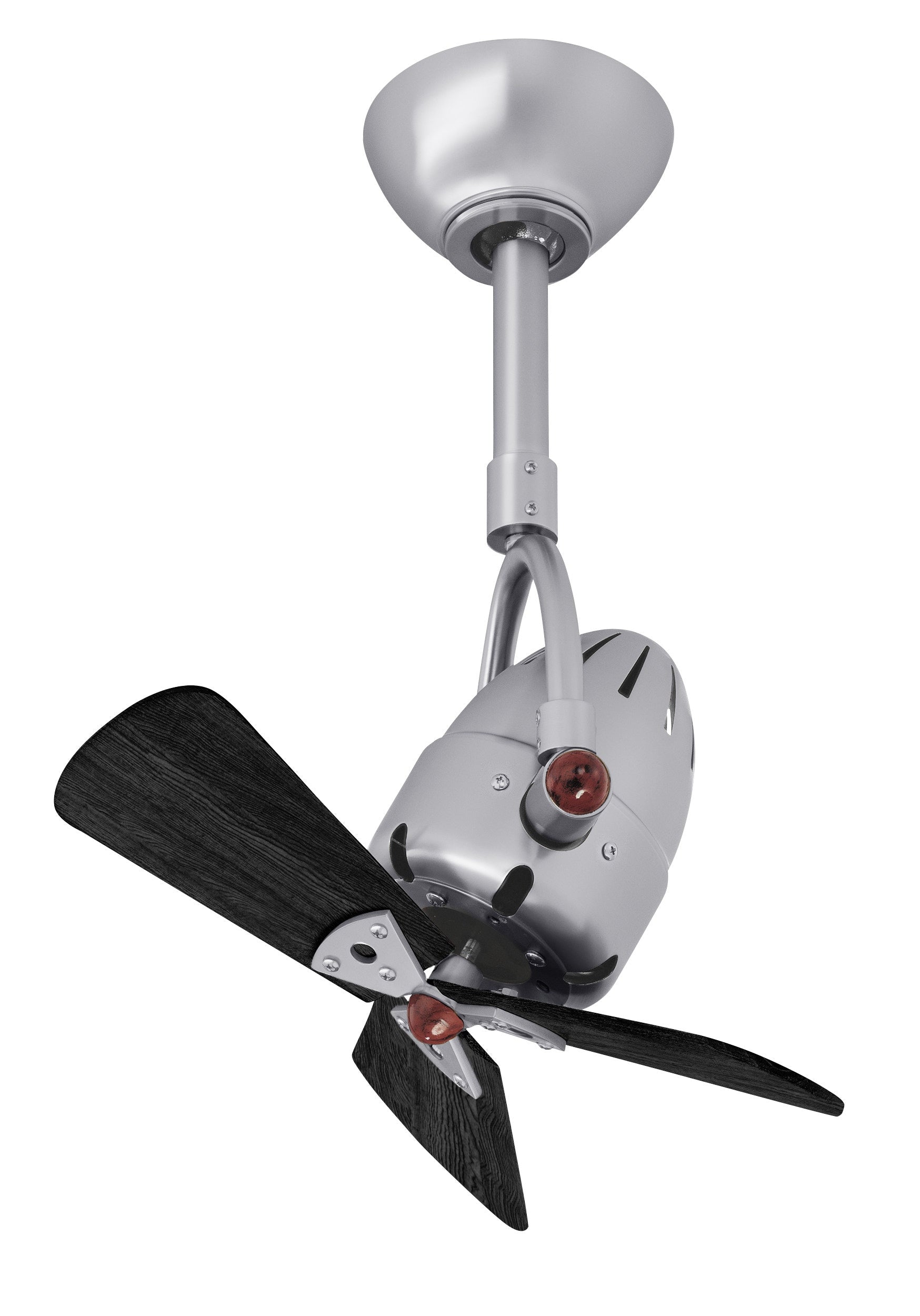 Matthews Fan Company Diane 16-in Outdoor Brushed Nickel with Matte Black Blades Ceiling Fan Without Light - Remote Included ( 3 -Blade ) 3764107