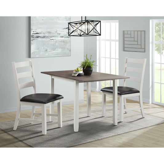 Picket House Furnishings Tuttle Dark Brown/White Transitional Dining Room Set with Rectangular Table ( Seats 2 )