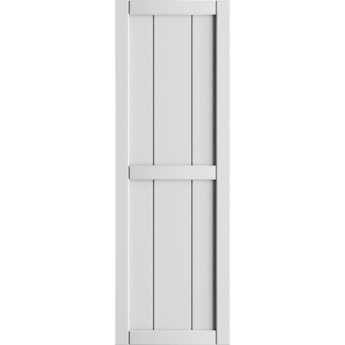 Ekena Millwork 10.75-in W x 77-in H White Paintable/Stainable Board and batten Framed Exterior Shutters ( 2 -Pack )