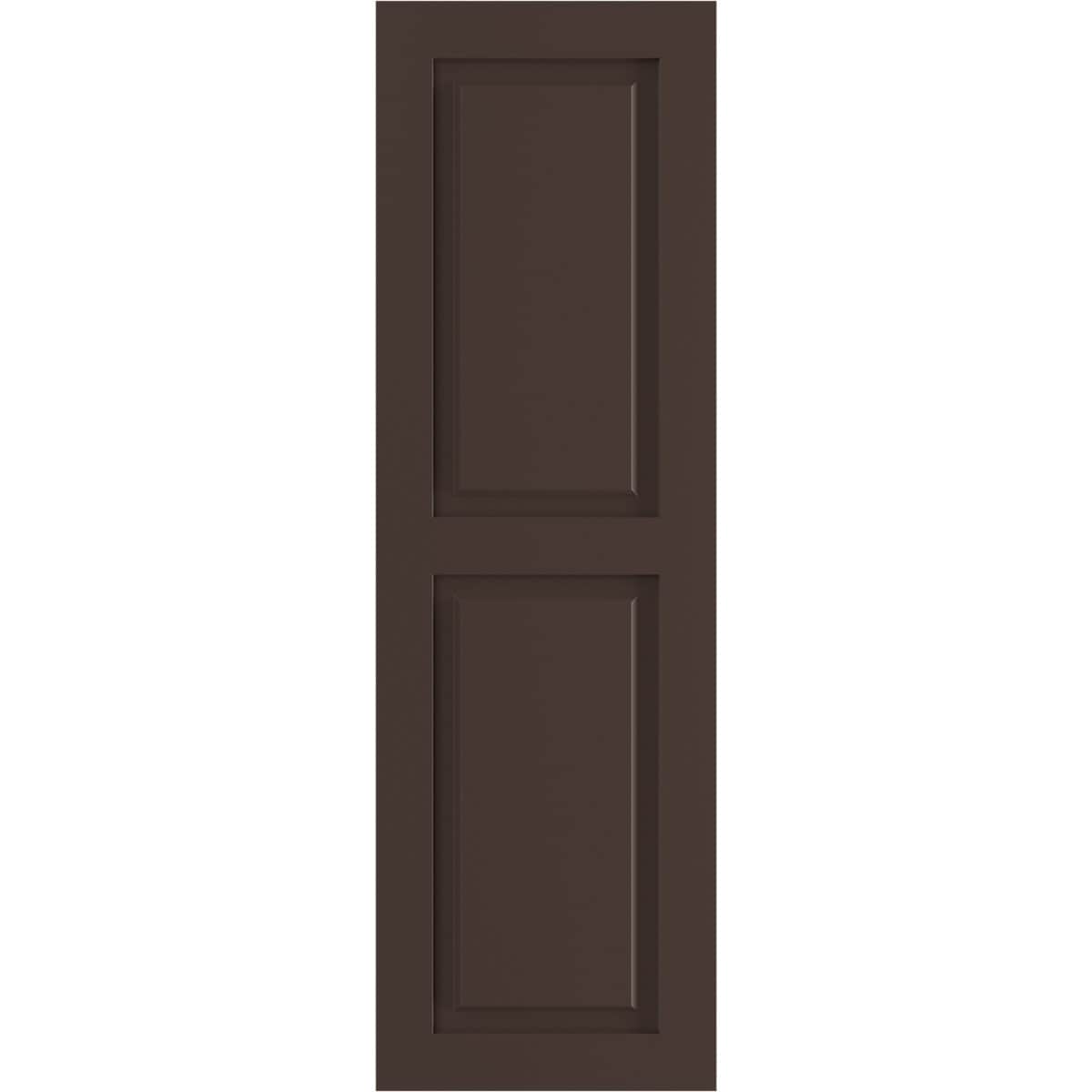 Ekena Millwork 15-in W x 60-in H Raisin Brown Raised panel Exterior Shutters ( 2 -Pack )