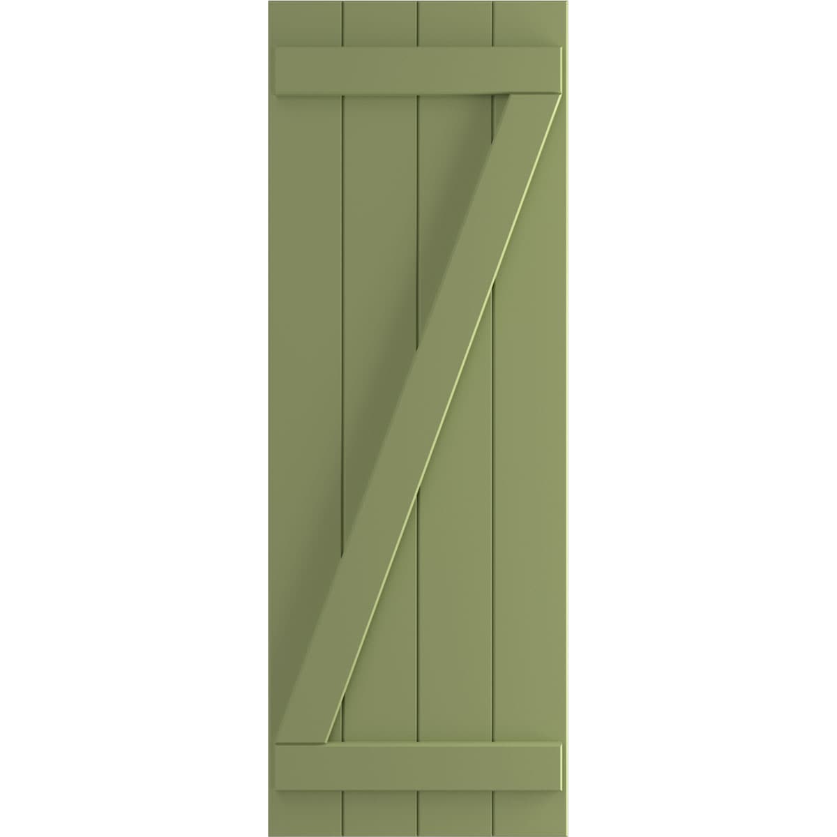 Ekena Millwork 21.5-in W x 38-in H Moss Green Board and batten Z-bar Exterior Shutters ( 2 -Pack )