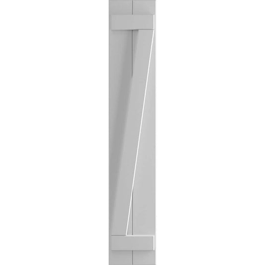 Ekena Millwork 10.75-in W x 50-in H Primed Paintable/Stainable Board and batten Z-bar Exterior Shutters ( 2 -Pack )
