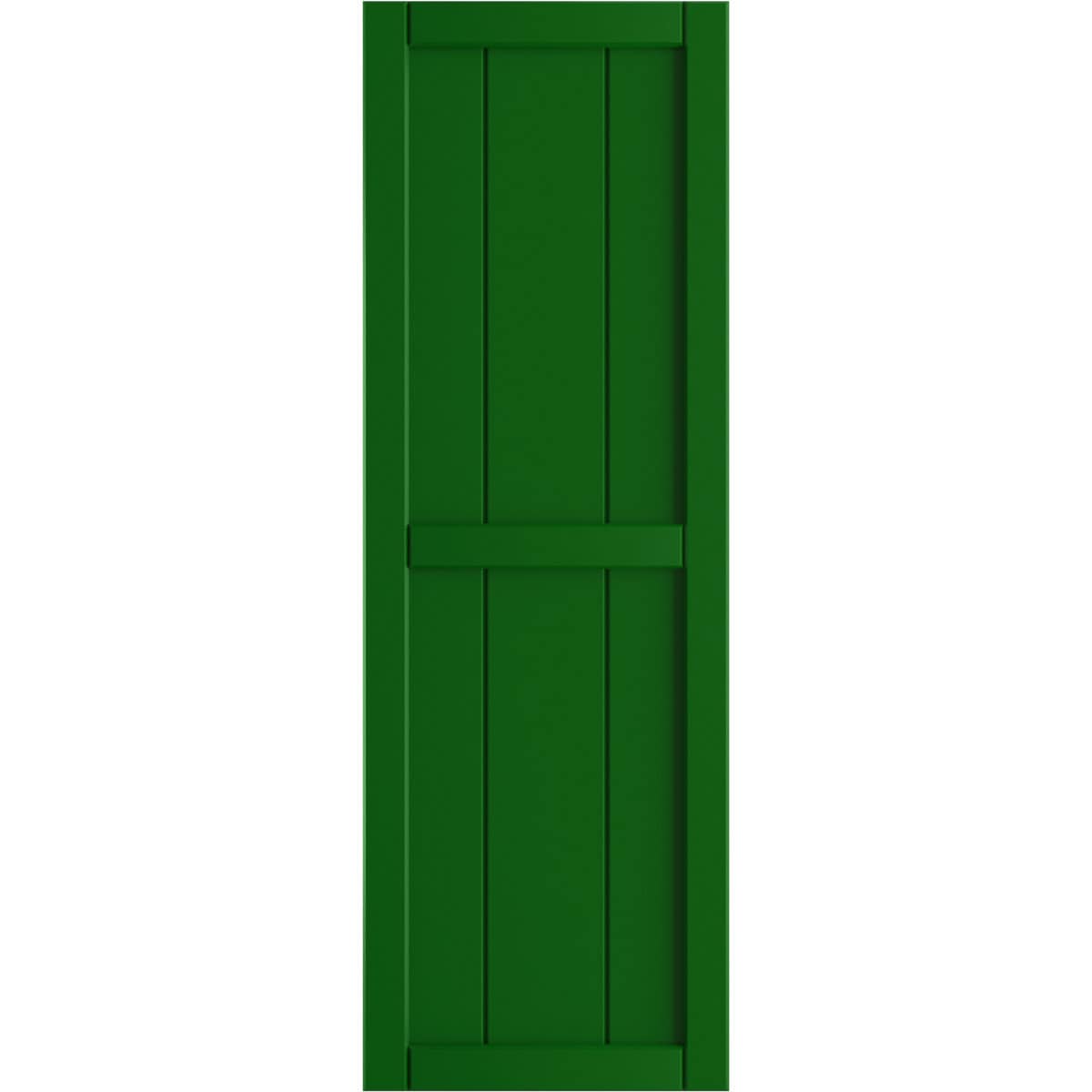 Ekena Millwork 21.5-in W x 66-in H Viridian Green Board and batten Framed Exterior Shutters ( 2 -Pack )