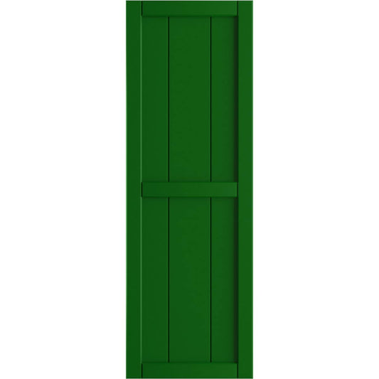 Ekena Millwork 21.5-in W x 66-in H Viridian Green Board and batten Framed Exterior Shutters ( 2 -Pack )