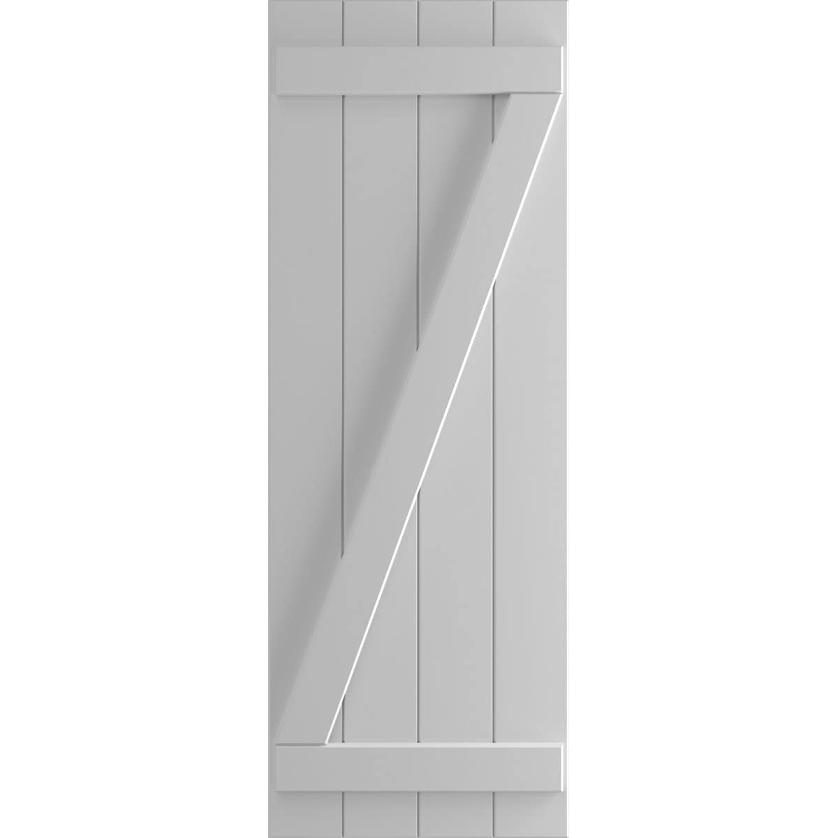Ekena Millwork 21.5-in W x 35-in H Primed Paintable/Stainable Board and batten Z-bar Exterior Shutters ( 2 -Pack )