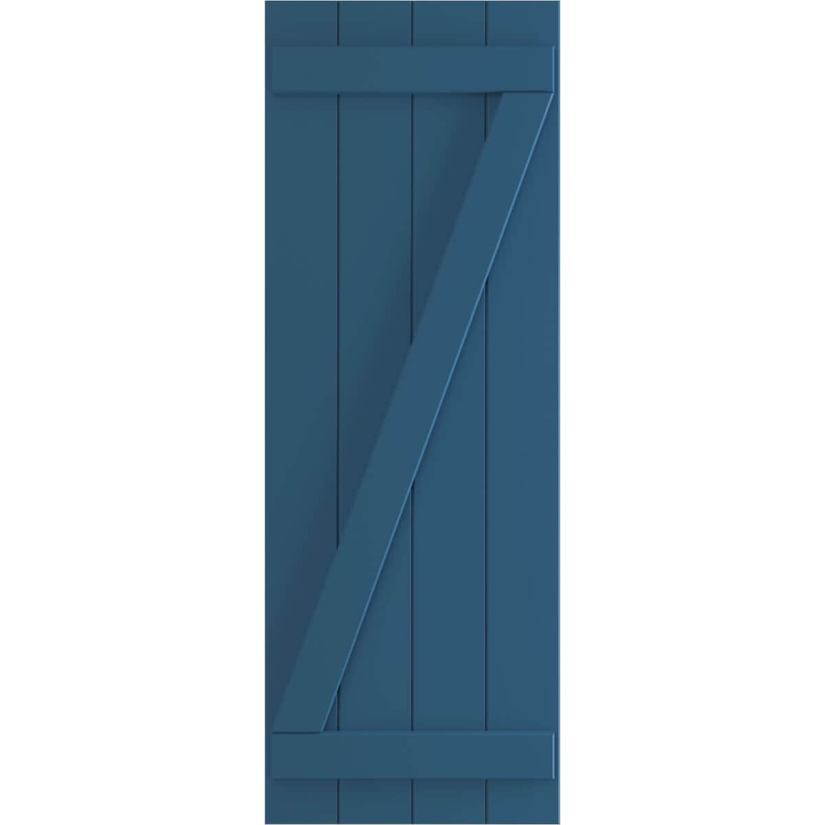 Ekena Millwork 21.5-in W x 25-in H Sojourn Blue Board and batten Z-bar Exterior Shutters ( 2 -Pack )