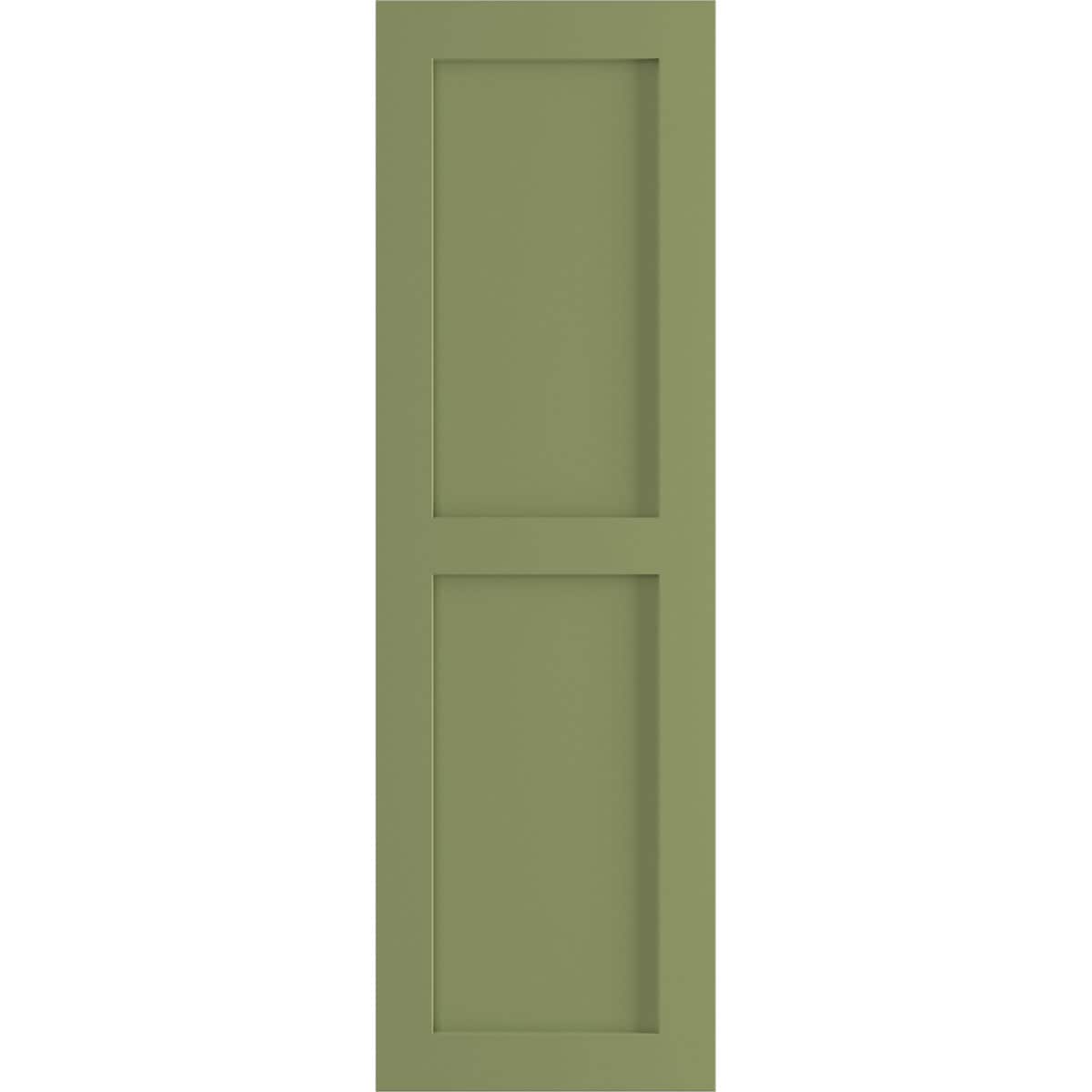 Ekena Millwork 18-in W x 50-in H Moss Green Flat panel Exterior Shutters ( 2 -Pack )