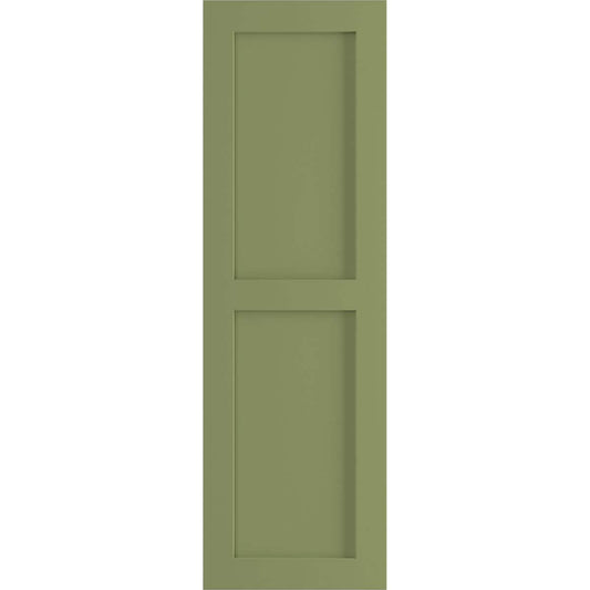 Ekena Millwork 18-in W x 50-in H Moss Green Flat panel Exterior Shutters ( 2 -Pack )