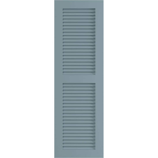 Ekena Millwork 12-in W x 69-in H Peaceful Blue Louvered Exterior Shutters ( 2 -Pack )