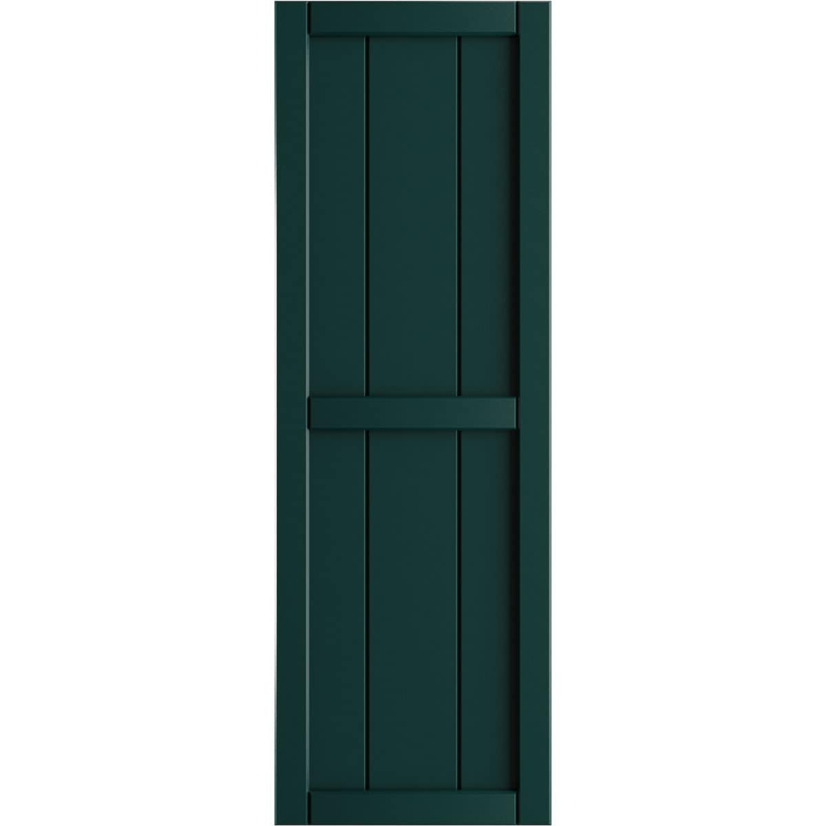 Ekena Millwork 21.5-in W x 59-in H Thermal Green Board and batten Framed Exterior Shutters ( 2 -Pack )