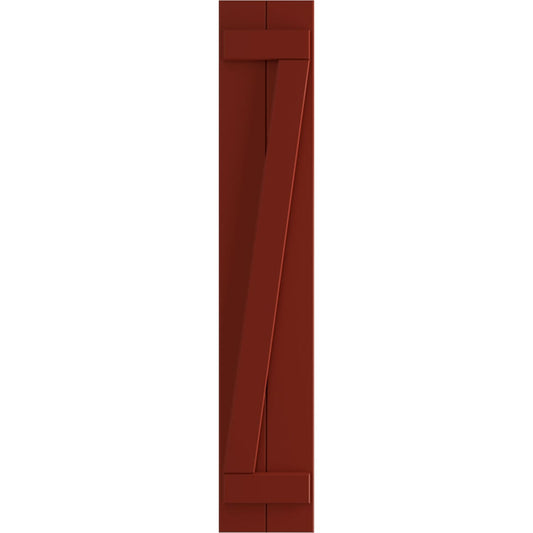 Ekena Millwork 10.75-in W x 66-in H Pepper Red Board and batten Z-bar Exterior Shutters ( 2 -Pack )