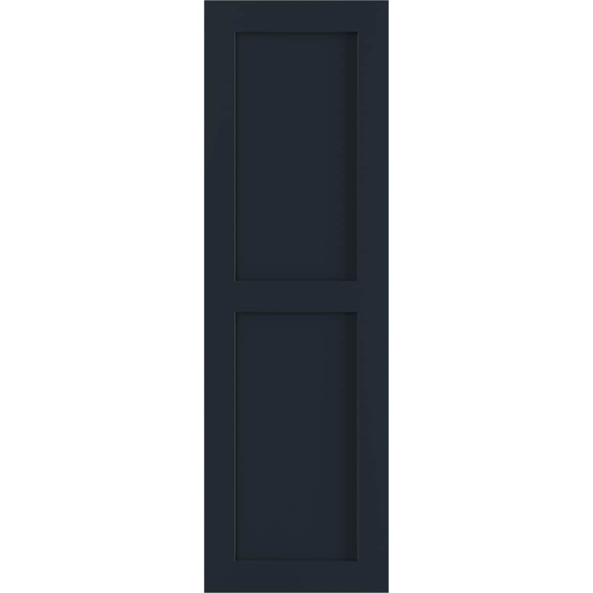 Ekena Millwork 18-in W x 48-in H Starless Night Blue Flat panel Exterior Shutters ( 2 -Pack )