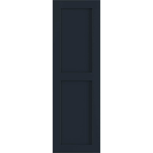 Ekena Millwork 18-in W x 48-in H Starless Night Blue Flat panel Exterior Shutters ( 2 -Pack )