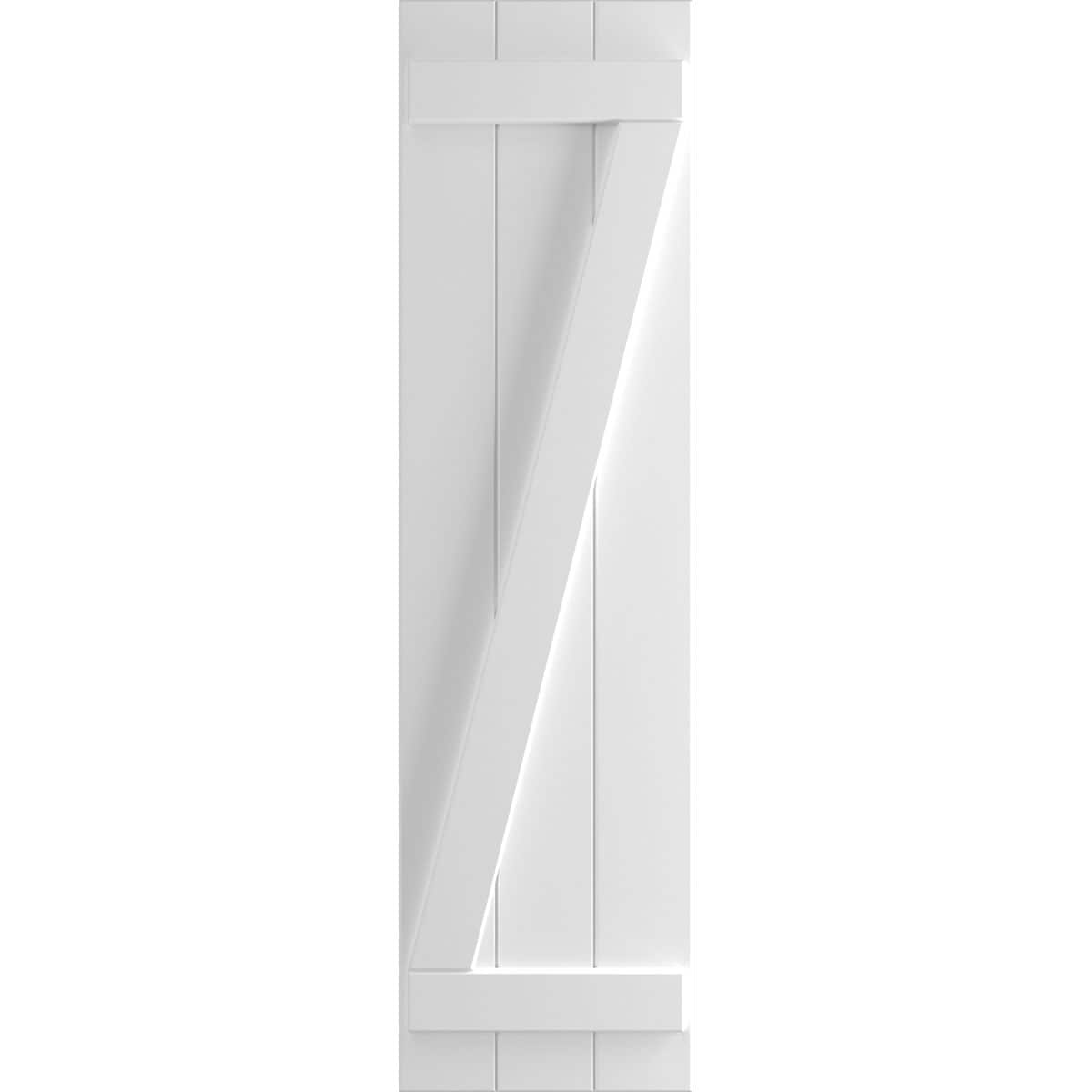 Ekena Millwork 16.125-in W x 49-in H Unfinished Paintable/Stainable Board and batten Z-bar Exterior Shutters ( 2 -Pack )