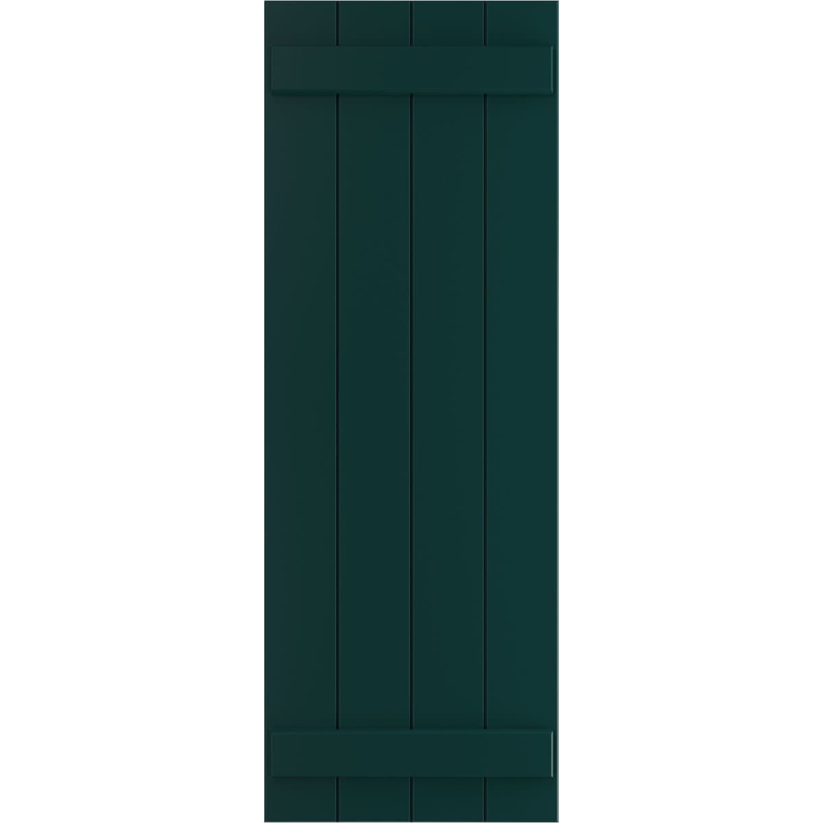 Ekena Millwork 21.5-in W x 45-in H Thermal Green Board and batten Exterior Shutters ( 2 -Pack )
