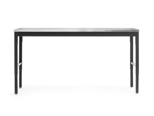 NewAge Products 72-in L x 43-in H Black Stainless Steel Adjustable Height Portable Work Bench 55948