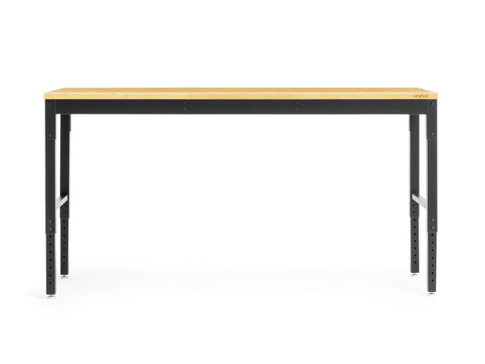 NewAge Products 72-in L x 43-in H Black Bamboo Adjustable Height Portable Work Bench 55946
