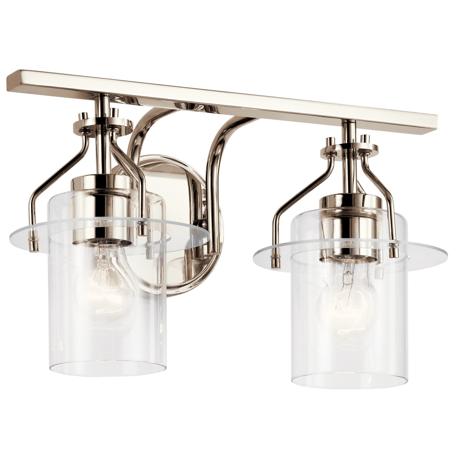 Kichler Everett 16-in 2 -Light Polished Nickel Industrial Vanity light 4663012