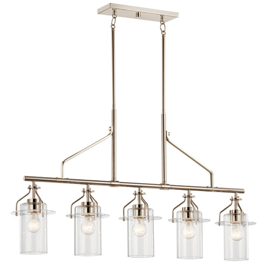 Kichler Everett 5 -Light Polished Nickel Industrial For Use in Bedrooms, Dining Rooms, Foyers, Kitchens, Living Rooms Chandelier 4663053
